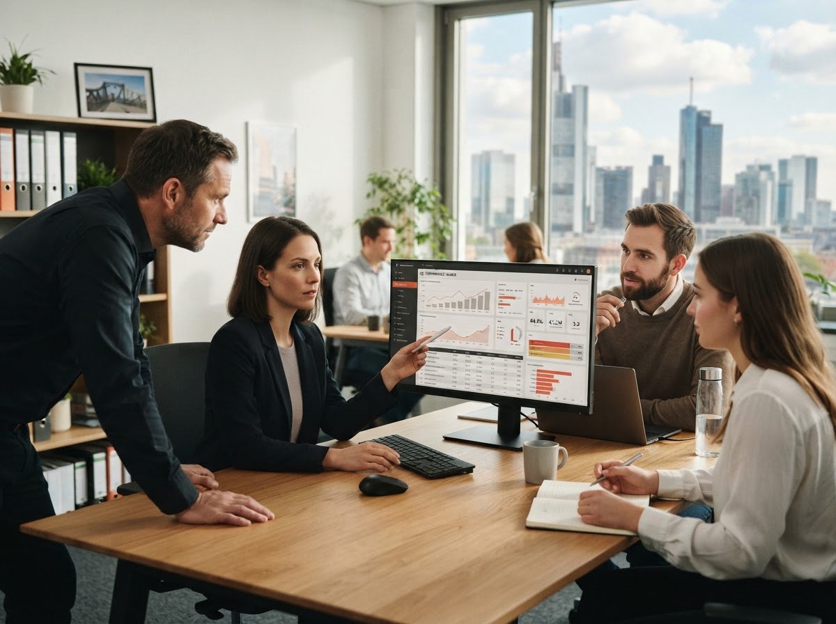 Falkenruhx Analystenteam bei der Überprüfung von Risikoparametern